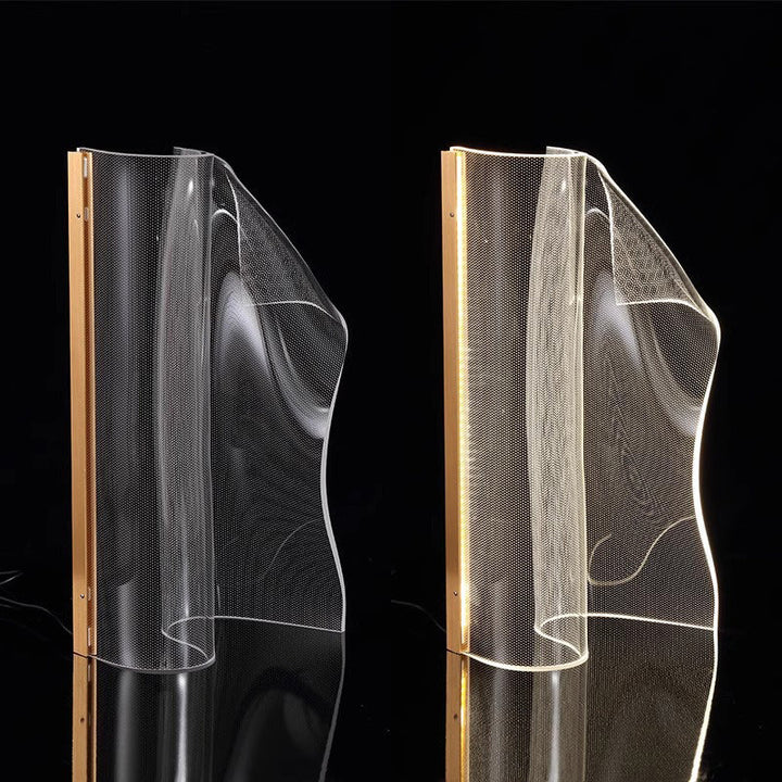 Contemporary Creative Irregular Transparent Aluminum Acrylic LED Table Lamp For Bedroom