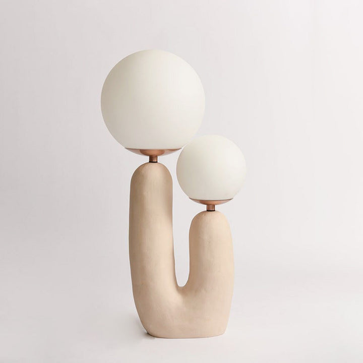 Contemporary Creative Resin 2-Headed Globe Glass 2-Light Table Lamp For Bedroom