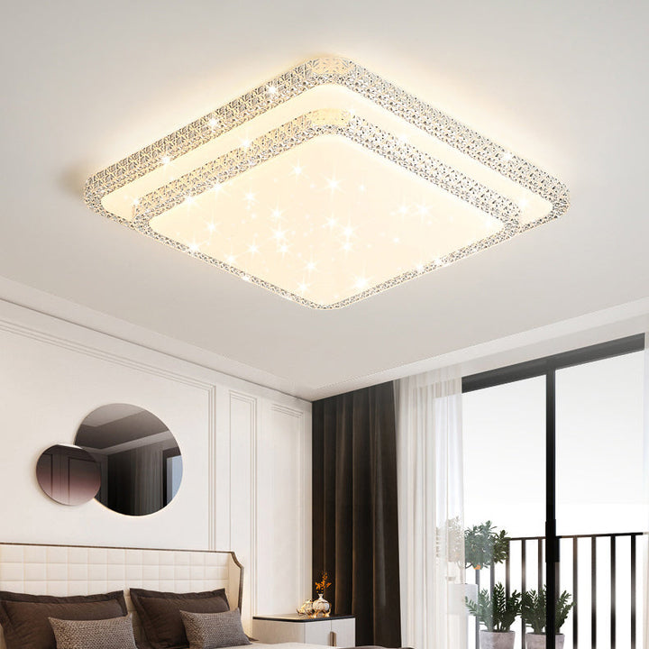 Modern Luxury Mounted Star Round Square Acrylic Iron LED Flush Mount Ceiling Light For Bedroom