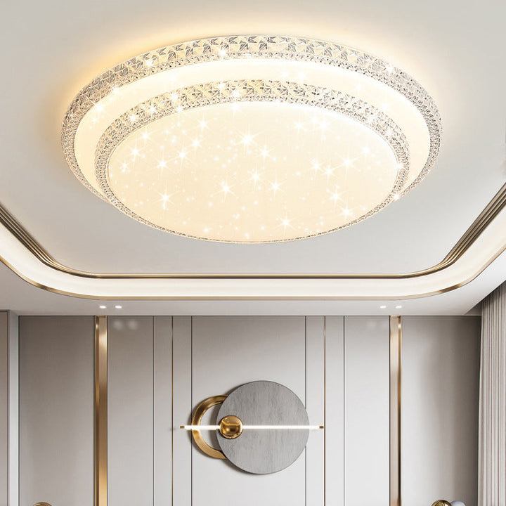 Modern Luxury Mounted Star Round Square Acrylic Iron LED Flush Mount Ceiling Light For Bedroom
