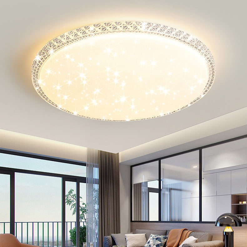 Modern Luxury Mounted Star Round Square Acrylic Iron LED Flush Mount Ceiling Light For Bedroom