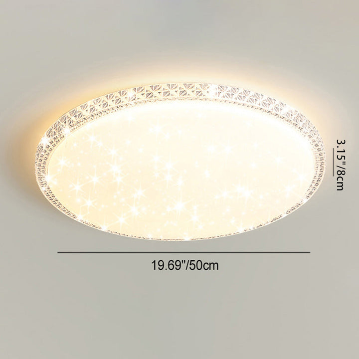 Modern Luxury Mounted Star Round Square Acrylic Iron LED Flush Mount Ceiling Light For Bedroom