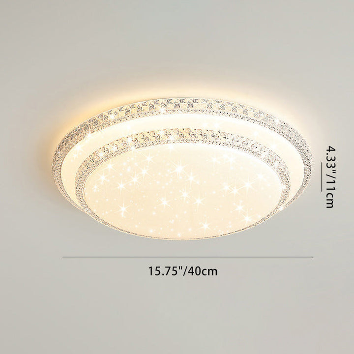 Modern Luxury Mounted Star Round Square Acrylic Iron LED Flush Mount Ceiling Light For Bedroom