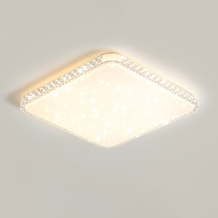 Modern Luxury Mounted Star Round Square Acrylic Iron LED Flush Mount Ceiling Light For Bedroom