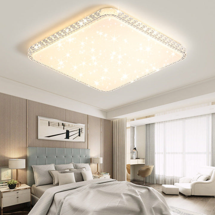 Modern Luxury Mounted Star Round Square Acrylic Iron LED Flush Mount Ceiling Light For Bedroom
