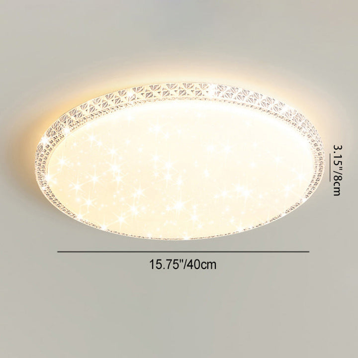 Modern Luxury Mounted Star Round Square Acrylic Iron LED Flush Mount Ceiling Light For Bedroom