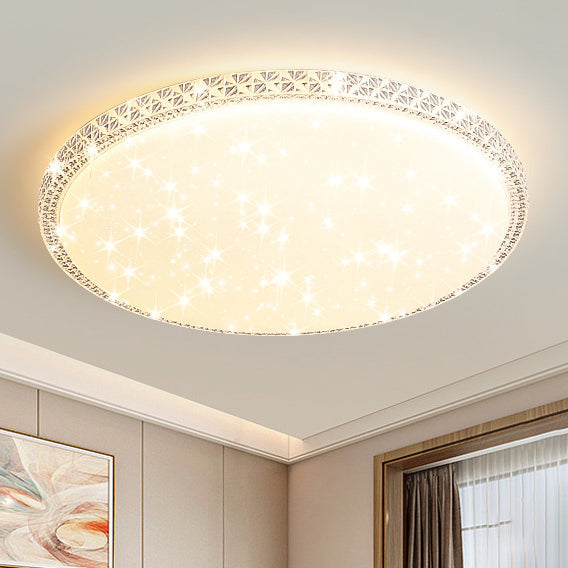 Modern Luxury Mounted Star Round Square Acrylic Iron LED Flush Mount Ceiling Light For Bedroom