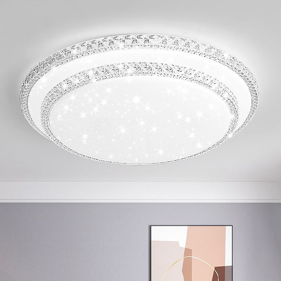 Modern Luxury Mounted Star Round Square Acrylic Iron LED Flush Mount Ceiling Light For Bedroom