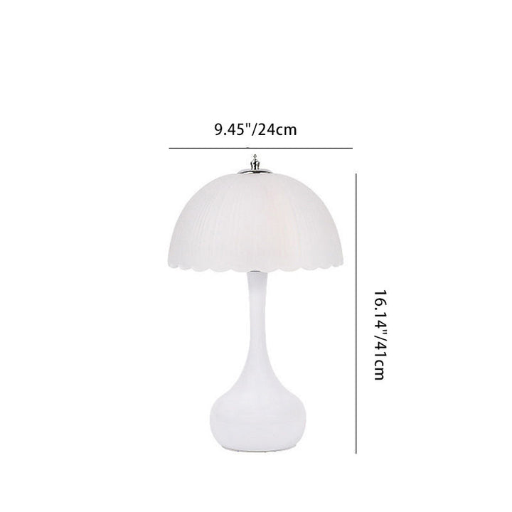 Contemporary Nordic Petal Lamp Shape Iron Glass 1-Light Table Lamp For Bedroom