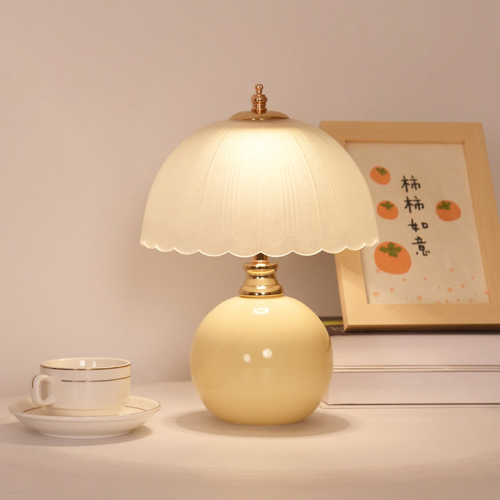 Contemporary Nordic Iron, Ceramic &amp; Glass Table Lamp for Bedroom | Havora Designer Lighting