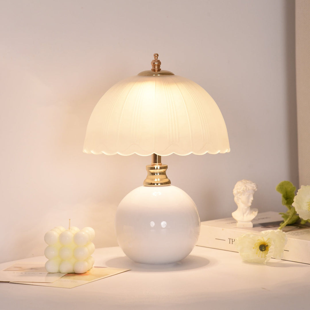 Contemporary Nordic Iron, Ceramic &amp; Glass Table Lamp for Bedroom | Havora Designer Lighting