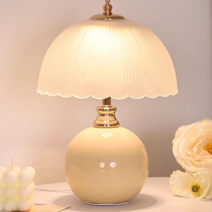 Contemporary Nordic Iron, Ceramic &amp; Glass Table Lamp for Bedroom | Havora Designer Lighting