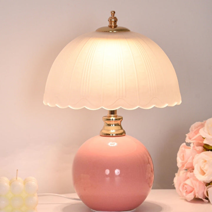 Contemporary Nordic Iron, Ceramic &amp; Glass Table Lamp for Bedroom | Havora Designer Lighting