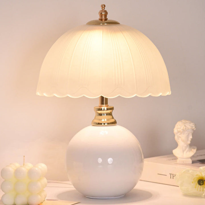 Contemporary Nordic Iron, Ceramic &amp; Glass Table Lamp for Bedroom | Havora Designer Lighting