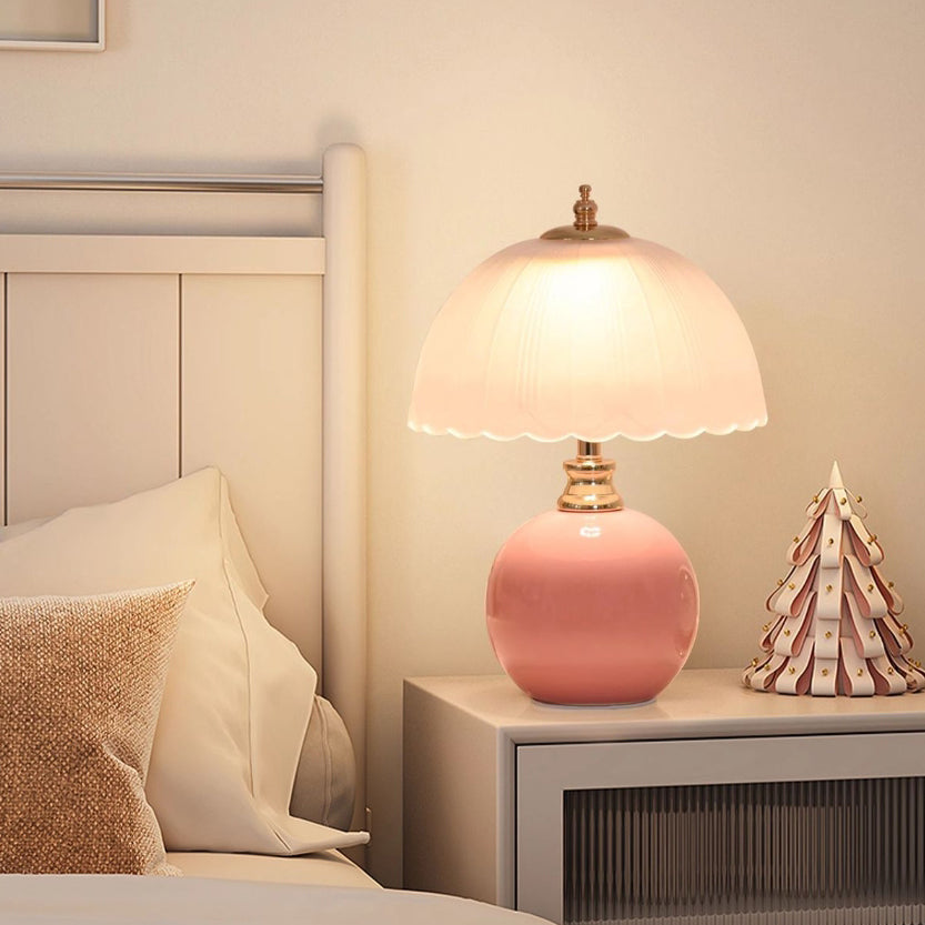 Contemporary Nordic Iron, Ceramic &amp; Glass Table Lamp for Bedroom | Havora Designer Lighting
