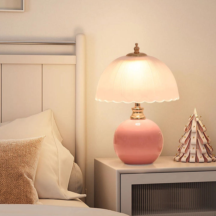 Contemporary Nordic Iron, Ceramic &amp; Glass Table Lamp for Bedroom | Havora Designer Lighting