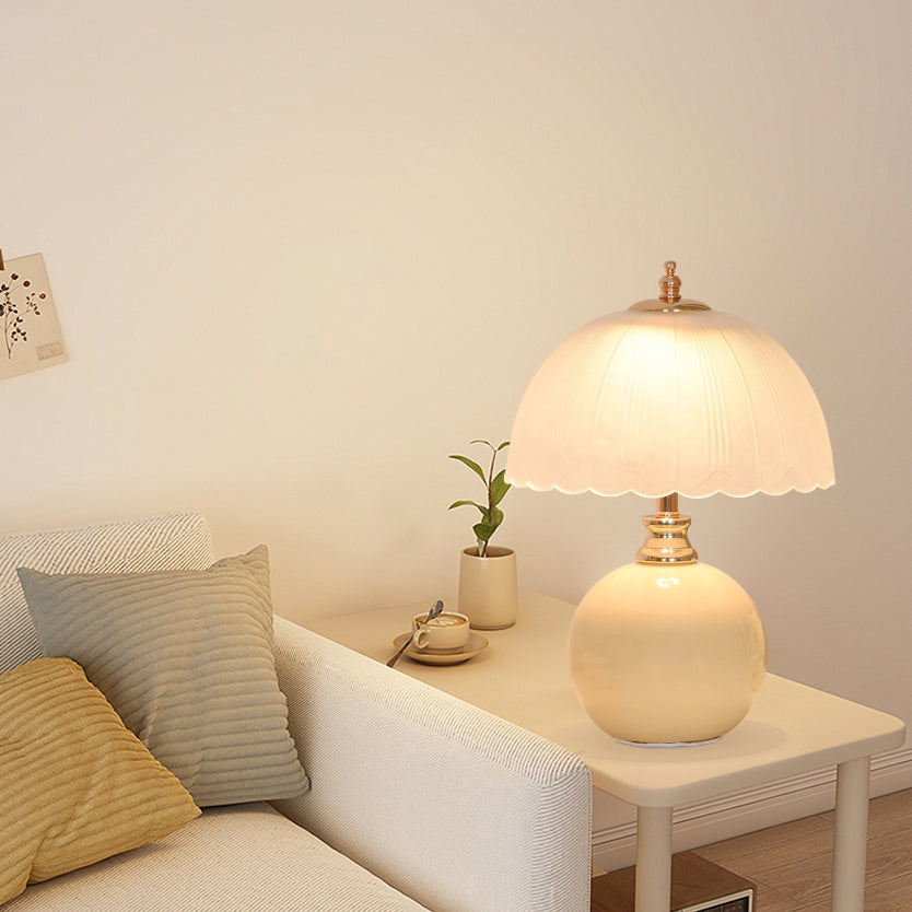 Contemporary Nordic Iron, Ceramic &amp; Glass Table Lamp for Bedroom | Havora Designer Lighting
