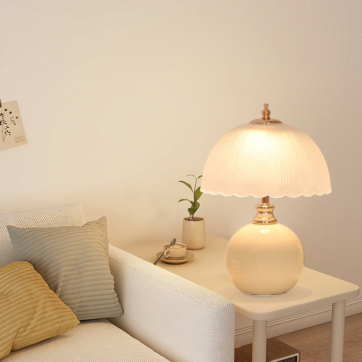 Contemporary Nordic Iron, Ceramic &amp; Glass Table Lamp for Bedroom | Havora Designer Lighting