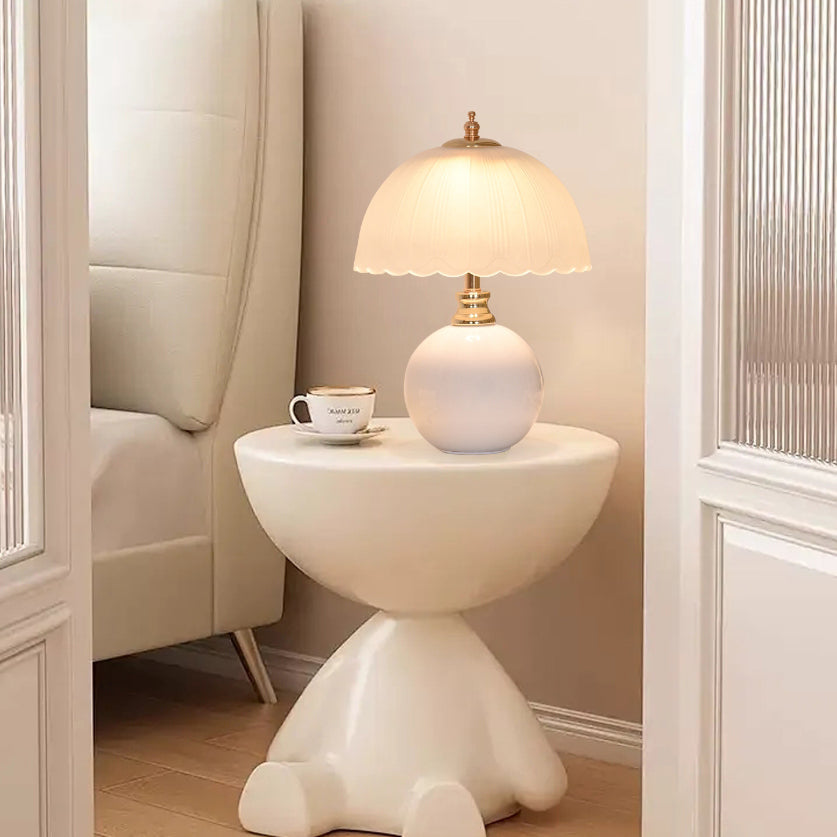 Contemporary Nordic Iron, Ceramic &amp; Glass Table Lamp for Bedroom | Havora Designer Lighting