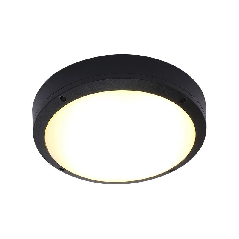 Modern Minimalist Waterproof Round Aluminum Acrylic LED Outdoor Flush Mount Ceiling Light For Garden