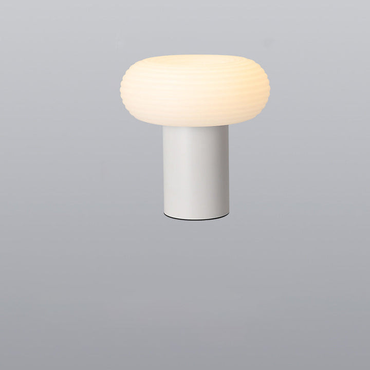 Modern Minimalist Rechargeable Cylinder Base Oval PE Aluminum LED Table Lamp For Bedroom