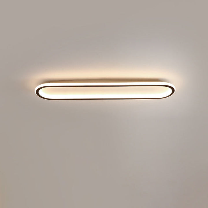 Modern Minimalist Linear Iron Aluminum Silicone LED Flush Mount Ceiling Light For Bedroom