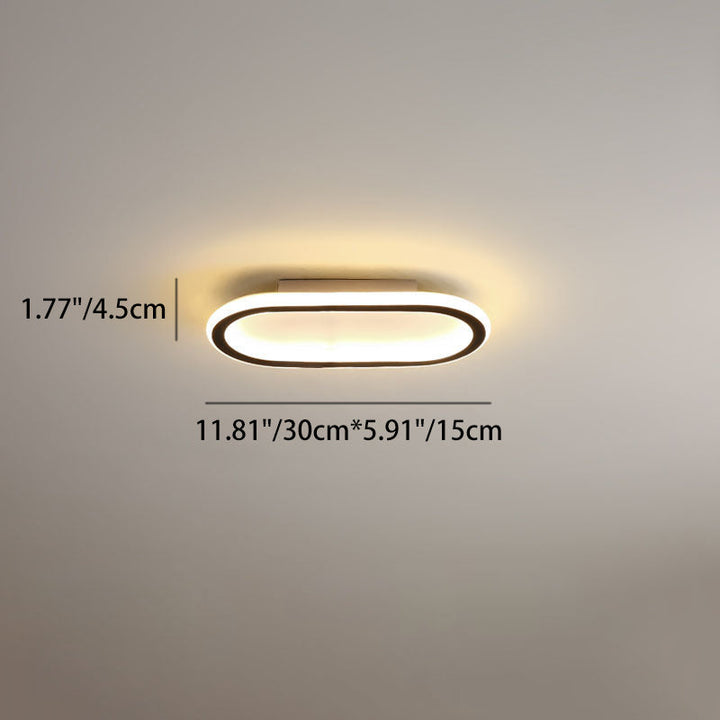 Modern Minimalist Linear Iron Aluminum Silicone LED Flush Mount Ceiling Light For Bedroom