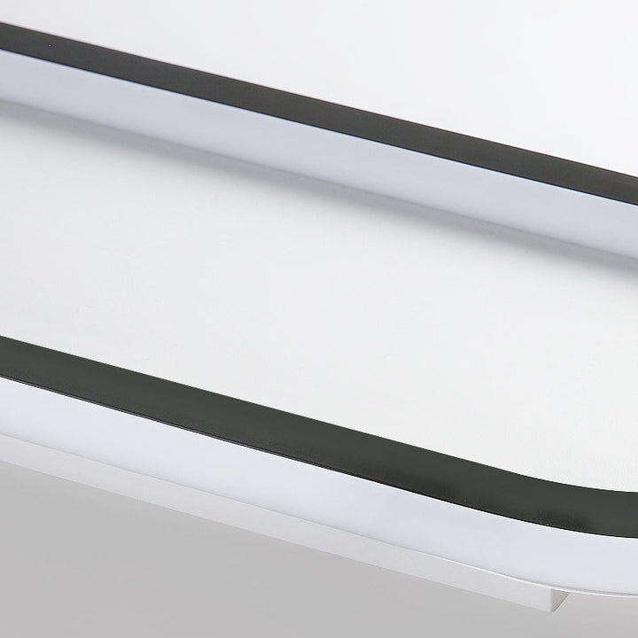 Modern Minimalist Linear Iron Aluminum Silicone LED Flush Mount Ceiling Light For Bedroom