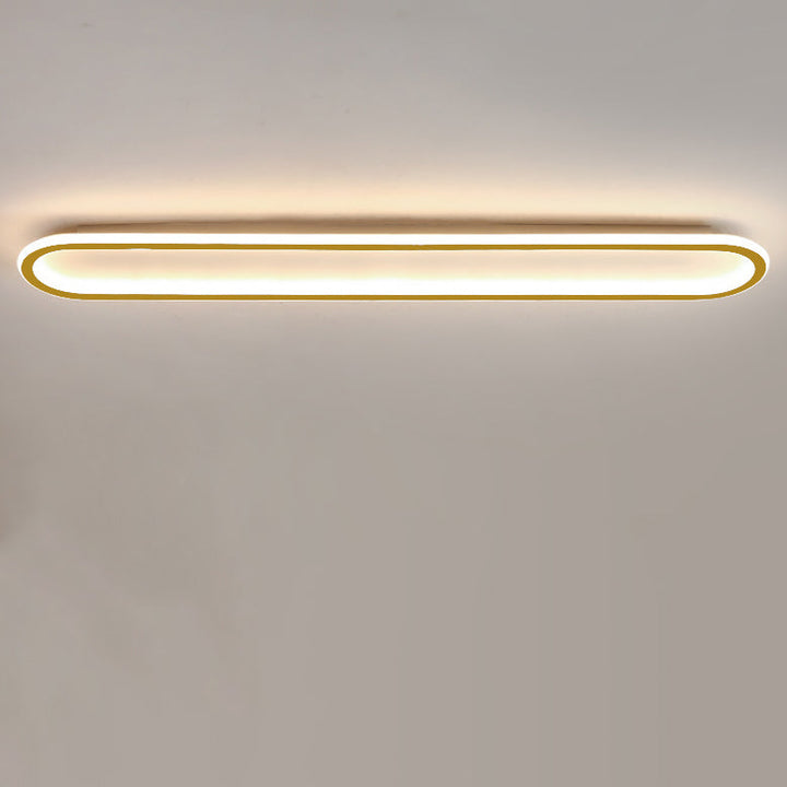 Modern Minimalist Linear Iron Aluminum Silicone LED Flush Mount Ceiling Light For Bedroom