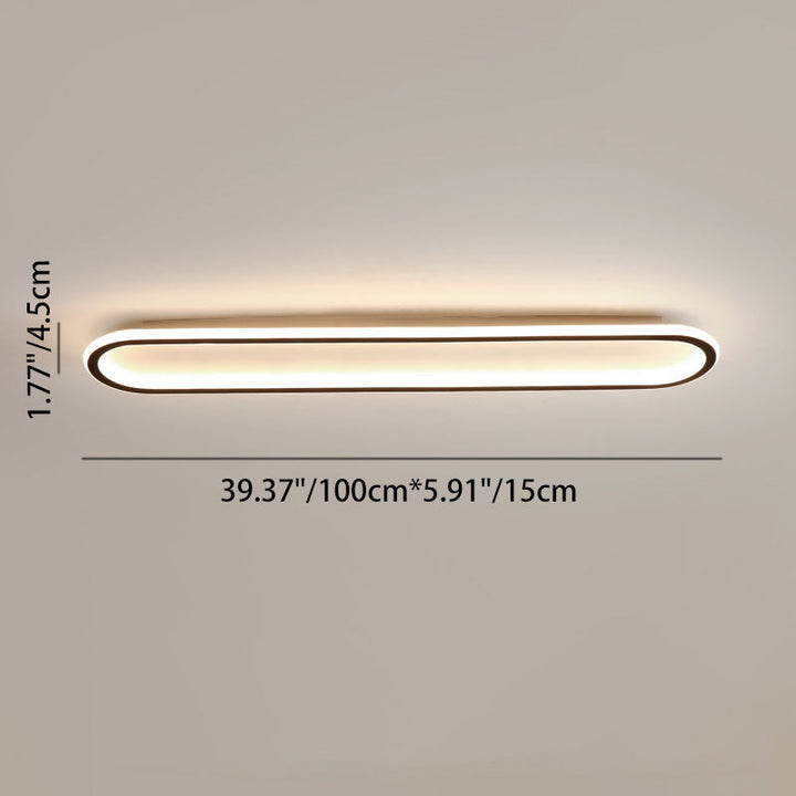 Modern Minimalist Linear Iron Aluminum Silicone LED Flush Mount Ceiling Light For Bedroom