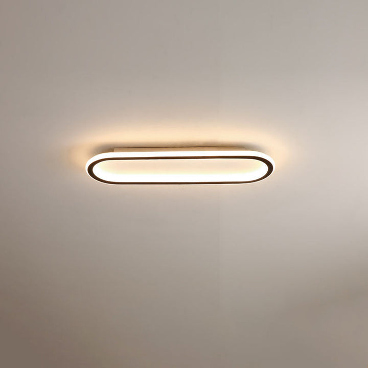 Modern Minimalist Linear Iron Aluminum Silicone LED Flush Mount Ceiling Light For Bedroom