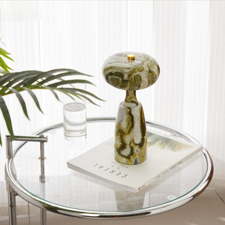 Contemporary Creative USB Rechargeable Mushroom Arc Stone LED Table Lamp For Bedroom