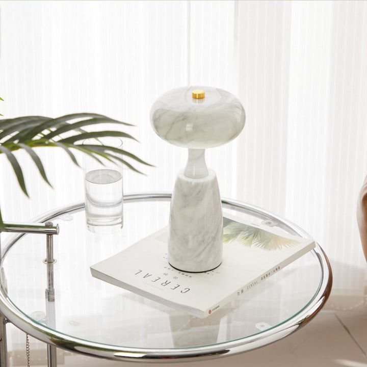Contemporary Creative USB Rechargeable Mushroom Arc Stone LED Table Lamp For Bedroom
