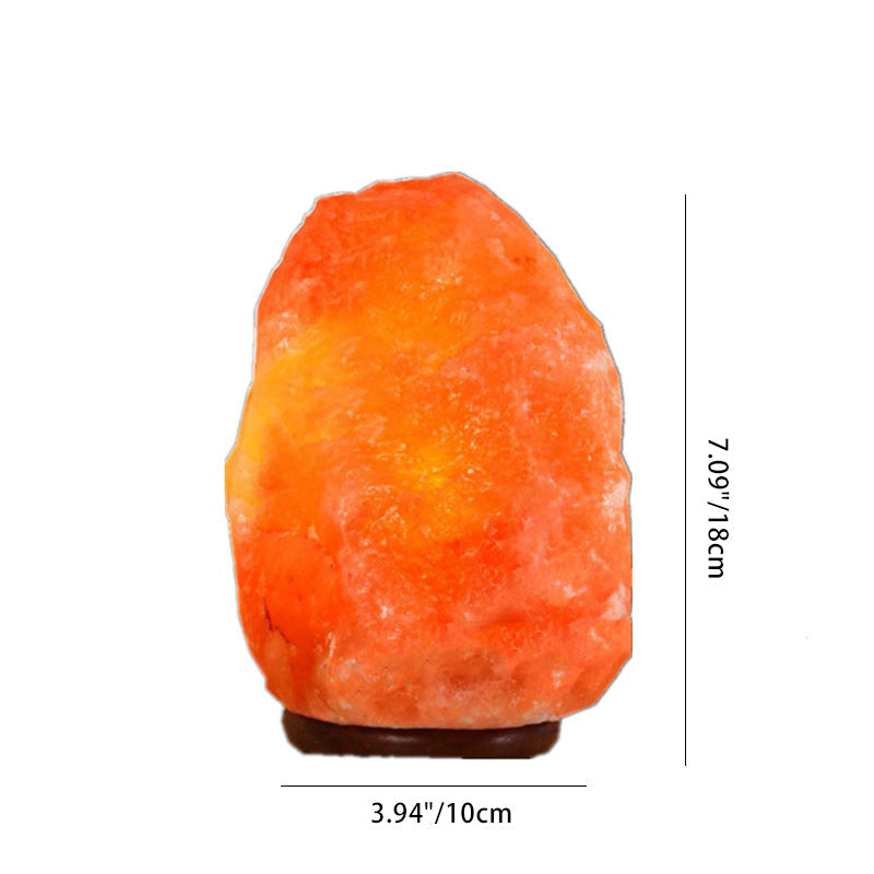 Contemporary Creative Rocky Disc Base Natural Rock Salt 1-Light Table Lamp Salt Lamp For Bedroom