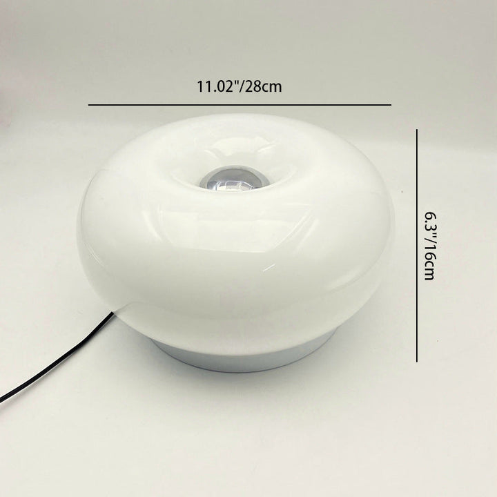 Modern Minimalist Cream Persimmon Oval Iron Glass LED Table Lamp For Bedroom