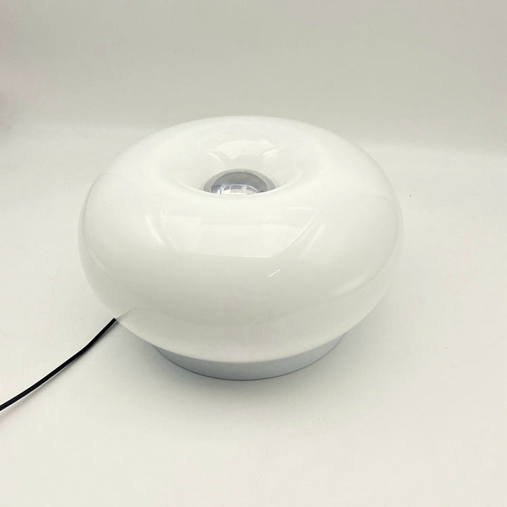 Modern Minimalist Cream Persimmon Oval Iron Glass LED Table Lamp For Bedroom