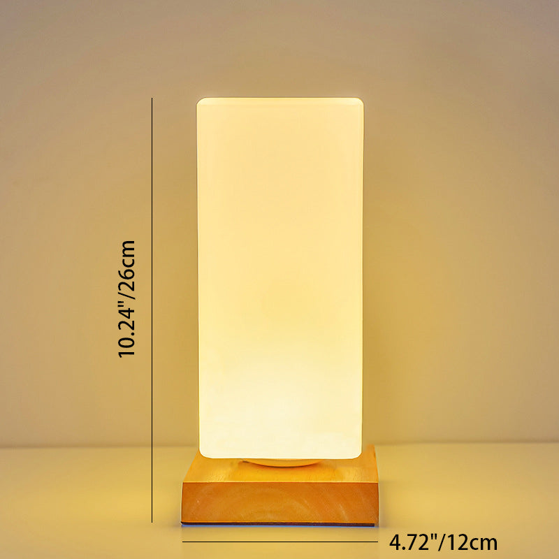 Scandinavian Table Lamp in Wood &amp; Glass — Bedroom Lighting | Havora