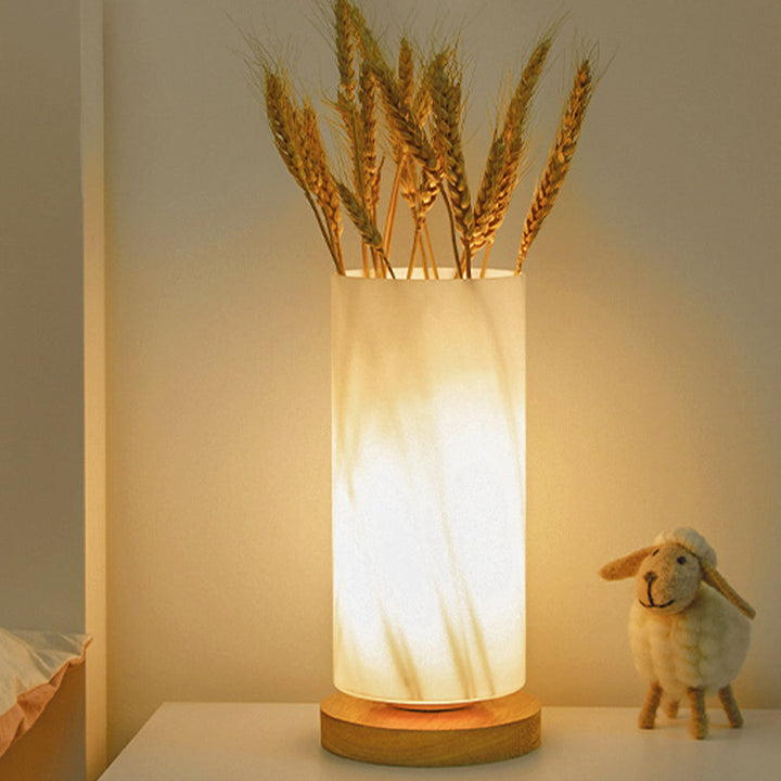 Scandinavian Table Lamp in Wood &amp; Glass — Bedroom Lighting | Havora