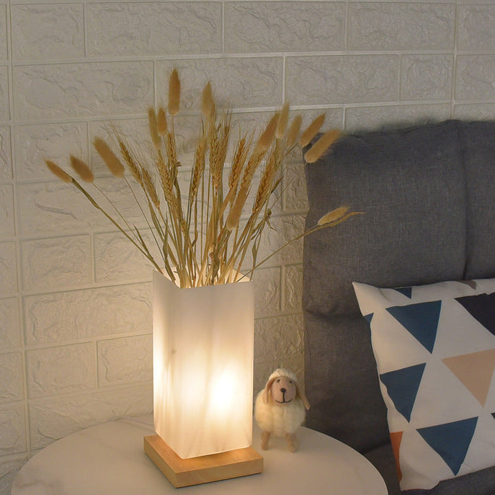 Scandinavian Table Lamp in Wood &amp; Glass — Bedroom Lighting | Havora