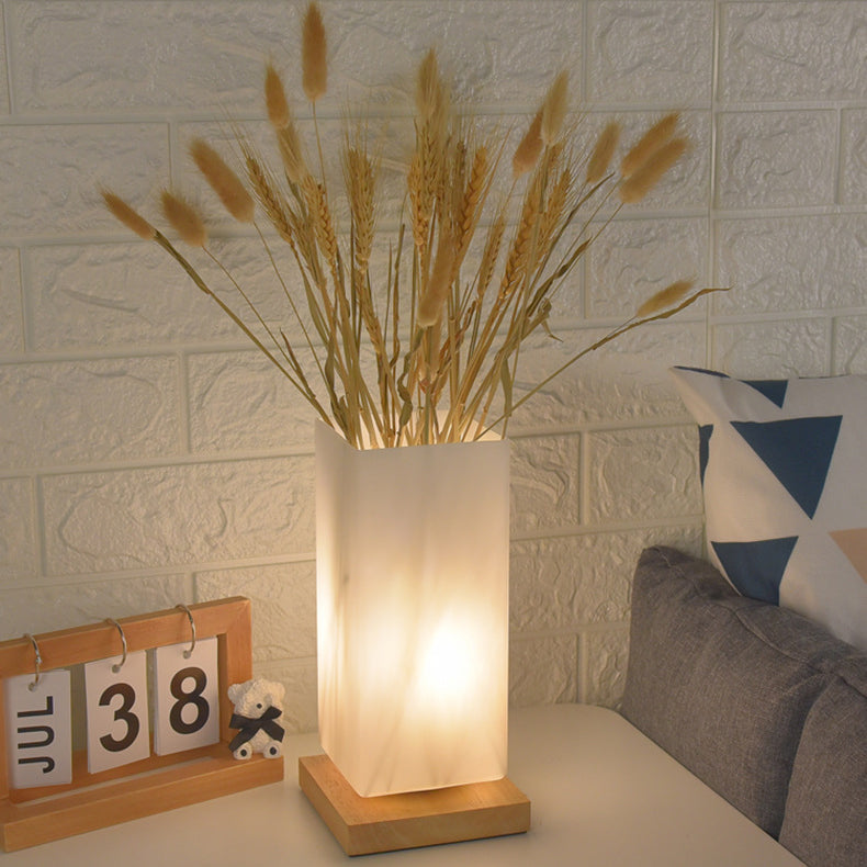 Scandinavian Table Lamp in Wood &amp; Glass — Bedroom Lighting | Havora