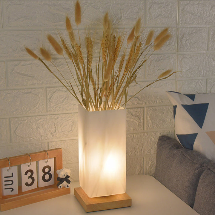 Scandinavian Table Lamp in Wood &amp; Glass — Bedroom Lighting | Havora