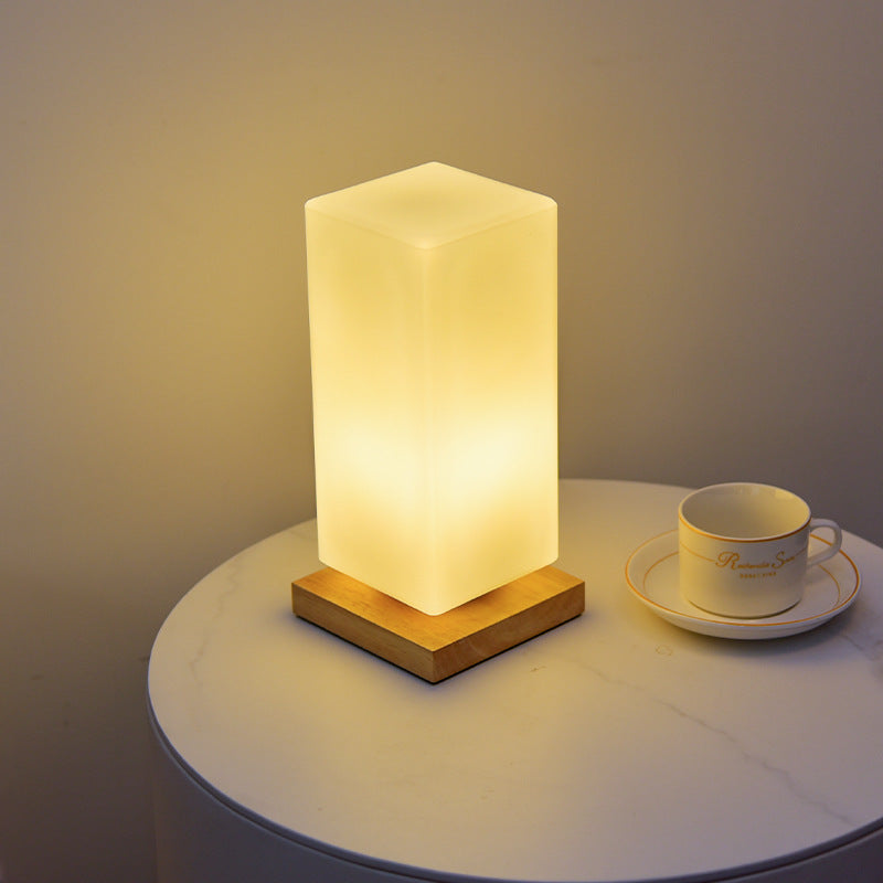 Scandinavian Table Lamp in Wood &amp; Glass — Bedroom Lighting | Havora