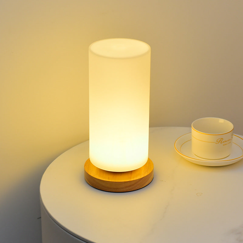Scandinavian Table Lamp in Wood &amp; Glass — Bedroom Lighting | Havora