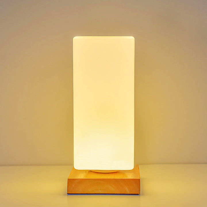 Scandinavian Table Lamp in Wood &amp; Glass — Bedroom Lighting | Havora