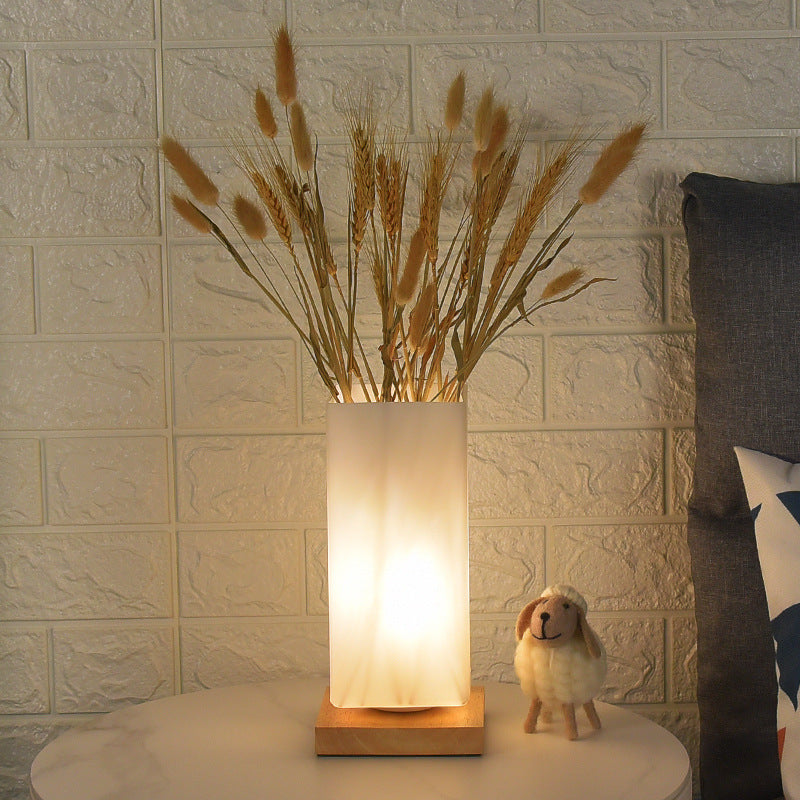 Scandinavian Table Lamp in Wood &amp; Glass — Bedroom Lighting | Havora