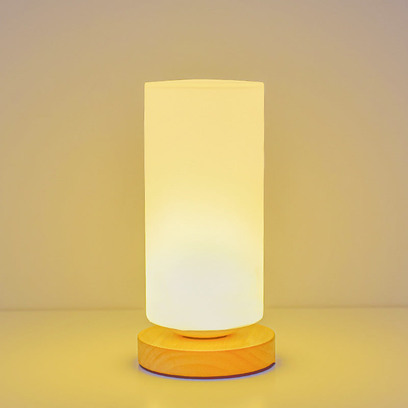 Scandinavian Table Lamp in Wood &amp; Glass — Bedroom Lighting | Havora