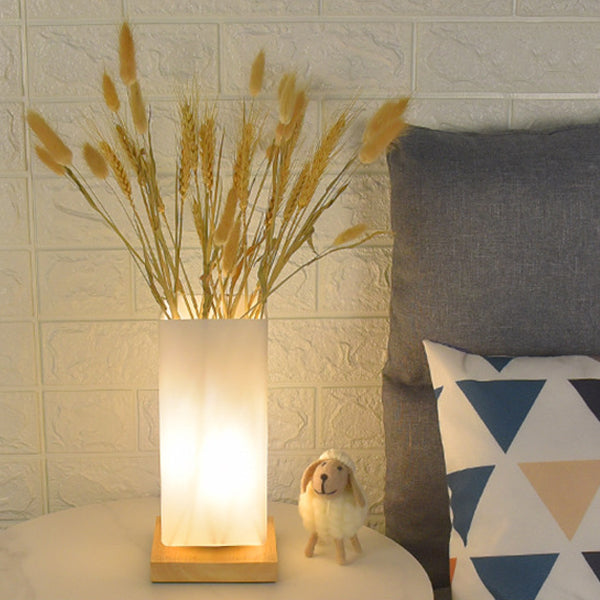 Scandinavian Table Lamp in Wood &amp; Glass — Bedroom Lighting | Havora