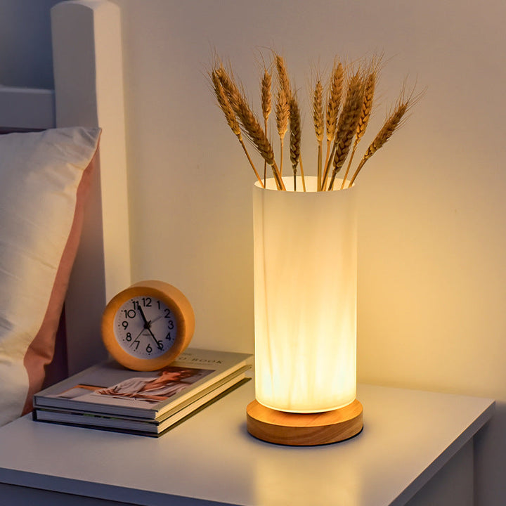 Scandinavian Table Lamp in Wood &amp; Glass — Bedroom Lighting | Havora