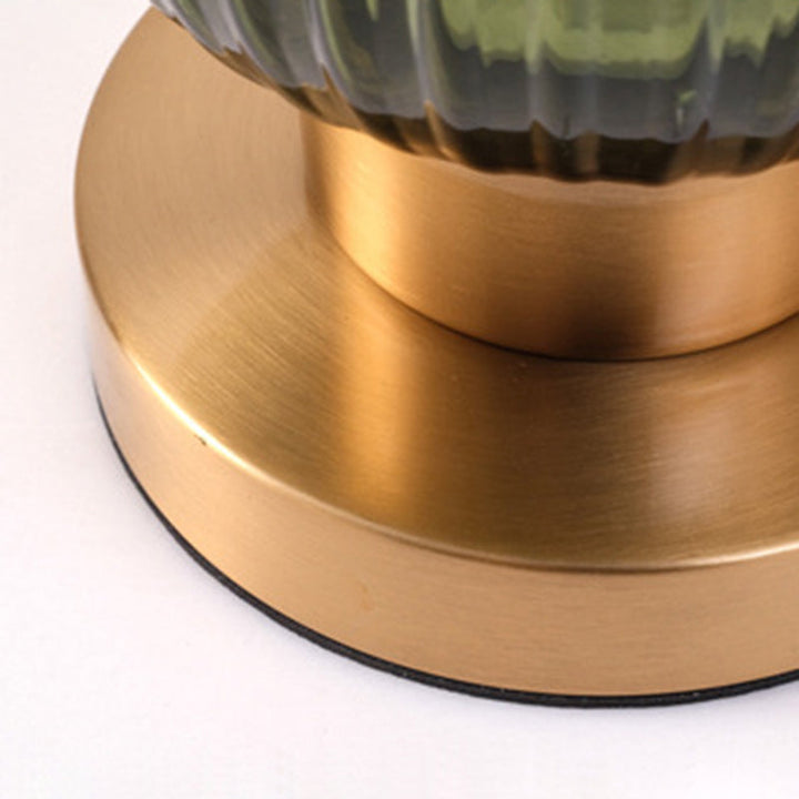 Scandinavian Striped Table Lamp in Iron &amp; Glass — Bedroom Lighting | Havora