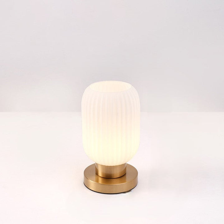 Scandinavian Striped Table Lamp in Iron &amp; Glass — Bedroom Lighting | Havora
